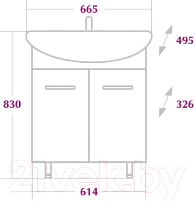Тумба с умывальником Onika Стелла 65.10 (106501 + 1WH110174)