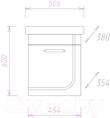 Тумба с умывальником Onika Ирис 50.01 (105018 + 1WH302128)