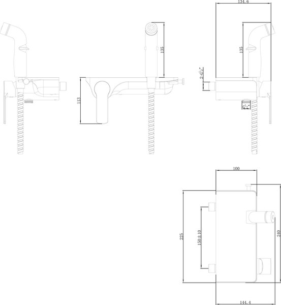Гигиенический душ со смесителем LEMARK Solo LM7168CW
