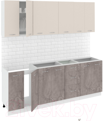 Готовая кухня Кортекс-мебель Корнелия Лира 2.2 без столешницы - фото