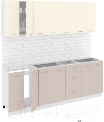 Готовая кухня Кортекс-мебель Корнелия Лира 2.2 без столешницы - фото