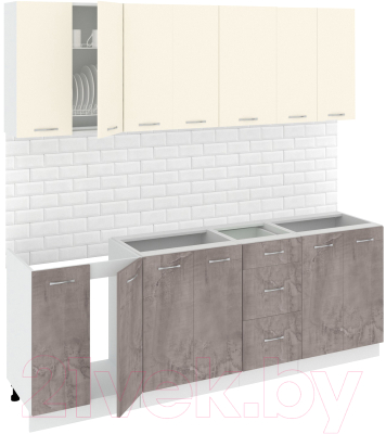 Готовая кухня Кортекс-мебель Корнелия Лира 2.2 без столешницы - фото