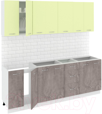 Готовая кухня Кортекс-мебель Корнелия Лира 2.2 без столешницы - фото