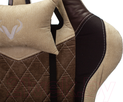 Кресло геймерское Бюрократ Zombie Viking 7 Knight (кожзам коричневый/бежевый)