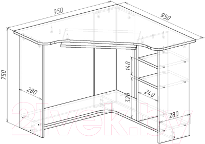 Компьютерный стол Мебель-Класс Техно (сосна)