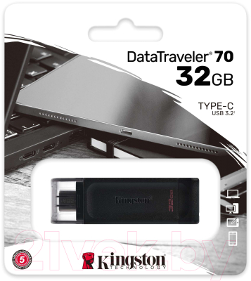 Usb flash накопитель Kingston DataTraveler 70 32GB Black (DT70/32GB)