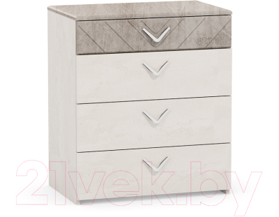 Комод Mobi Амели 13.106 (шелковый камень К349 RT/бетон чикаго беж LS 00 953) - фото