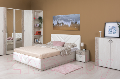 Тумба Mobi Амели 13.107 (шелковый камень К349 RT/бетон чикаго беж LS 00 953)