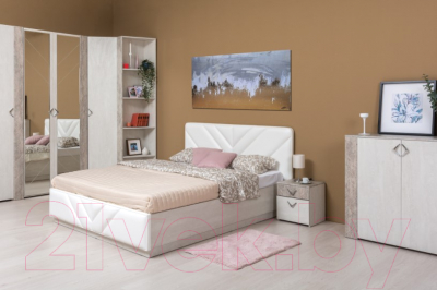 Прикроватная тумба Mobi Амели 13.78 (шелковый камень К349 RT/бетон чикаго беж LS 00 953)