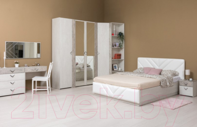 Прикроватная тумба Mobi Амели 13.78 (шелковый камень К349 RT/бетон чикаго беж LS 00 953)