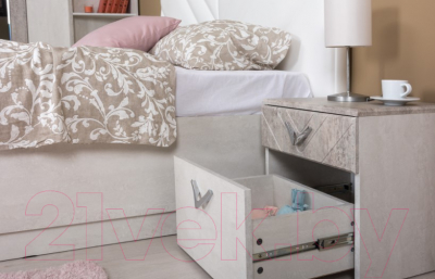 Прикроватная тумба Mobi Амели 13.78 (шелковый камень К349 RT/бетон чикаго беж LS 00 953)