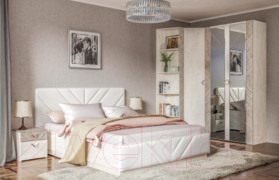 Прикроватная тумба Mobi Амели 13.78 (шелковый камень К349 RT/бетон чикаго беж LS 00 953)