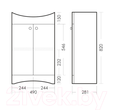 Тумба под умывальник Sanita Аттика 50 ATKSACW50013F1