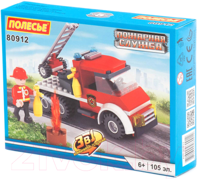 Конструктор Полесье Классик Пожарная служба-1.5 / 80912 - фото