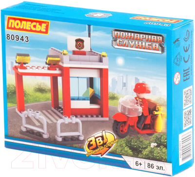 Конструктор Полесье Классик Пожарная служба-1.8 / 80943 - фото