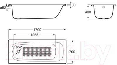 Ванна стальная Roca Contesa 170x70 / 235860000