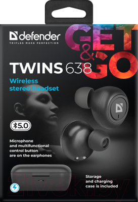 Беспроводные наушники Defender Twins 638 / 63638