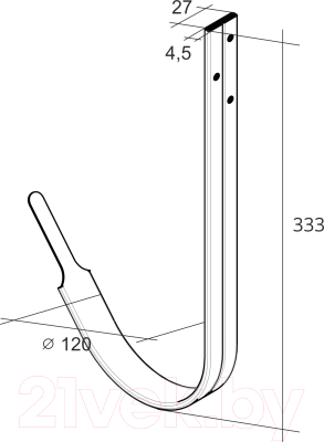 Кронштейн желоба Grand Line ПВХ Металлический