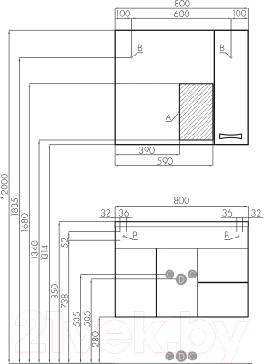 Тумба с умывальником Акватон Диор 80