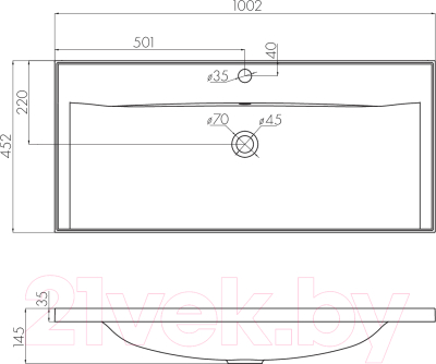 Тумба с умывальником Акватон Диор 100 (1A1677K2DR010)