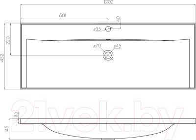 Тумба с умывальником Акватон Диор 120
