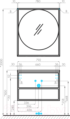 Тумба с умывальником Акватон Лофт Ф 80 (1A2424K7LTDU0)