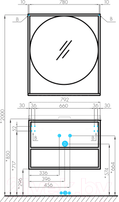 Тумба с умывальником Акватон Лофт Ф 80 (1A2424K1LTDU0)