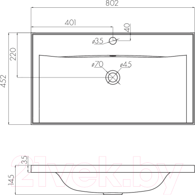 Тумба с умывальником Акватон Римини 80 (1A2267K3RN010)