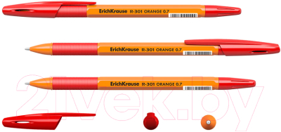 Ручка шариковая Erich Krause R-301 Orange Stick&Grip / 43189