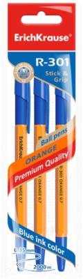 Набор шариковых ручек Erich Krause R-301 Orange Stick&Grip / 42752 - фото
