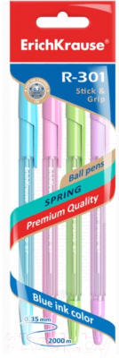 Набор шариковых ручек Erich Krause R-301 Spring Stick&Grip / 42750 - фото