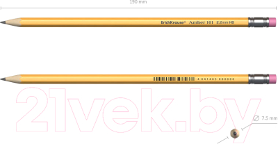Простой карандаш Erich Krause Amber 101 HB / 45601