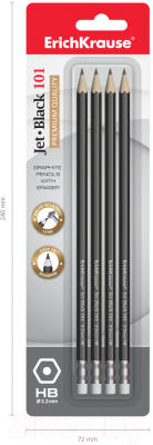 Набор простых карандашей Erich Krause Jet Black 101 HB / 45607