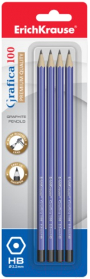 Набор простых карандашей Erich Krause Grafica 100 HB / 45484 - фото