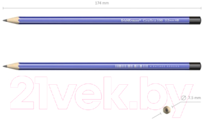 Набор простых карандашей Erich Krause Grafica 100 HB / 45484