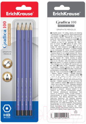 Набор простых карандашей Erich Krause Grafica 100 HB / 45484