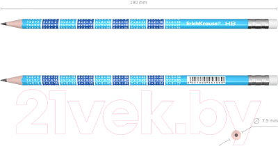 Простой карандаш Erich Krause 2x2 HB / 45619