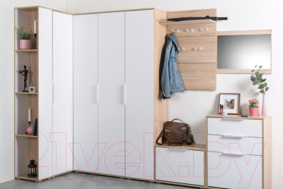 Тумба в прихожую Mobi Куба 13.113 (дуб сонома/белый премиум)