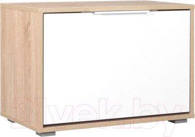 Тумба в прихожую Mobi Куба 13.58 (дуб сонома/белый премиум) - фото
