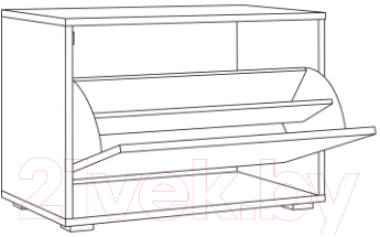 Тумба в прихожую Mobi Куба 13.58 (дуб сонома/белый премиум)