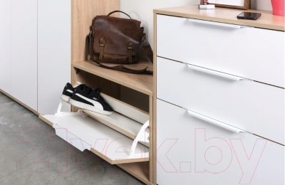 Тумба в прихожую Mobi Куба 13.58 (дуб сонома/белый премиум)