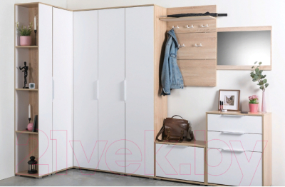 Тумба в прихожую Mobi Куба 13.58 (дуб сонома/белый премиум)