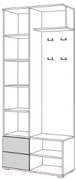 Секция в прихожую Mobi Куба 10.14 (дуб сонома/белый премиум)