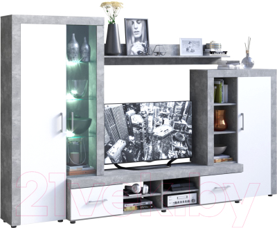 Стенка Империал Джерси (ателье светлый) - фото