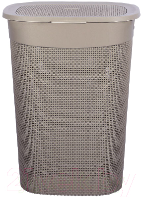 Корзина для белья Эльфпласт Ariana EP514 (55л, серо-коричневый) - фото