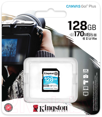 Карта памяти Kingston Canvas Go Plus SDXC (Class10) 128GB (SDG3/128GB)
