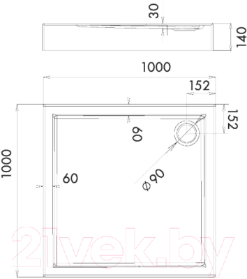 Душевой поддон iRegio LDBR2162