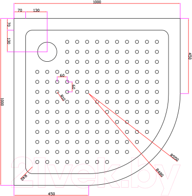 Душевой поддон Cezares TRAY-A-R-100-550-15-W0
