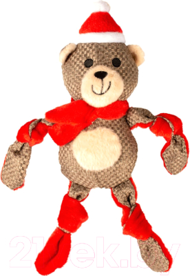 Игрушка для собак Duvo Plus Новогодний Мишка / 11558/DV - фото