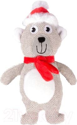 Игрушка для собак Duvo Plus Новогодний Мишка / 11567/DV - фото